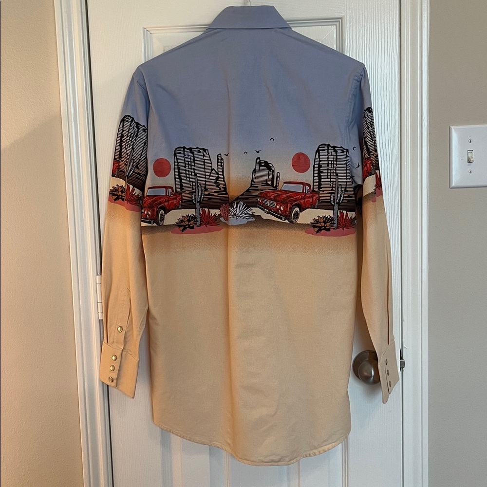 Panhandle Truck Border Western Snap Button Shirt - Picture 6 of 12